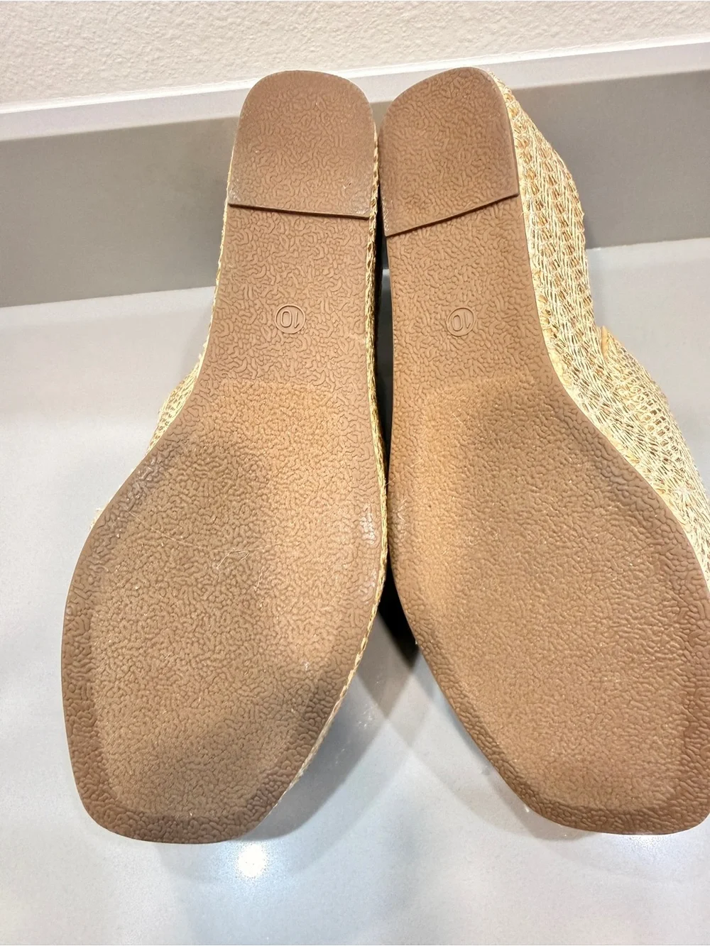 Corkys gold Woven Platform Wedge Mules